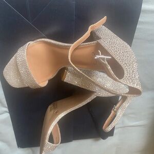 INC International Concepts Glittering Silver Heels